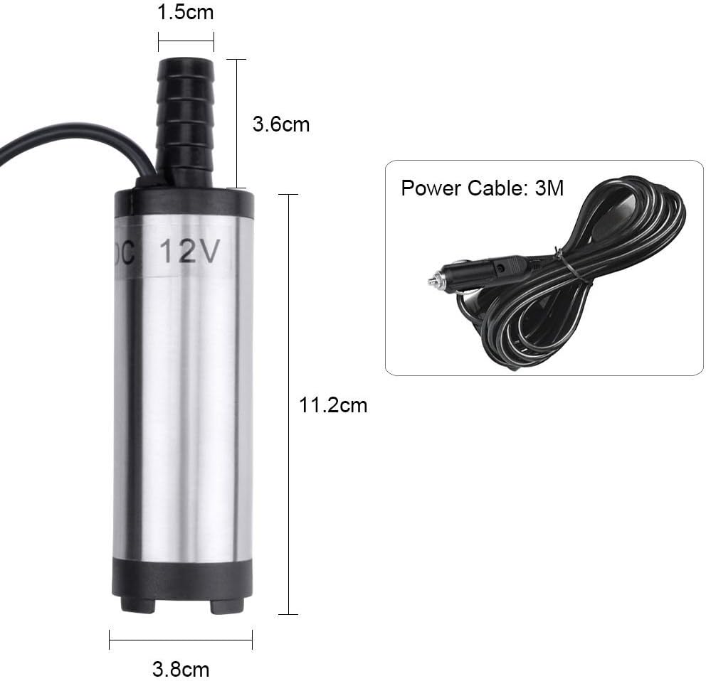 flintronic Water Pump,DC 12V 38MM Port Stainless Steel Submersible Diesel Fuel Pump (Prohibited Gasoline & Flammable Liquids) Multi-Purpose Water Oil Transfer for Diesel Vehicles or Speed Boat - Image 3