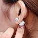 Foreverstore 925 Sterling Silver Stud Earrings Gold Plated Reversible Double Ball Crystal