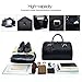 Leathario Mens Genuine Leather Overnight Travel Duffle Weekend Bag (Black-141)