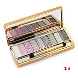 CTBeauty 9 Colors Diamond Bright Colorful Makeup Eye Shadow Set Flash Glitter Eyeshadow Palette with Brush,Edition 6