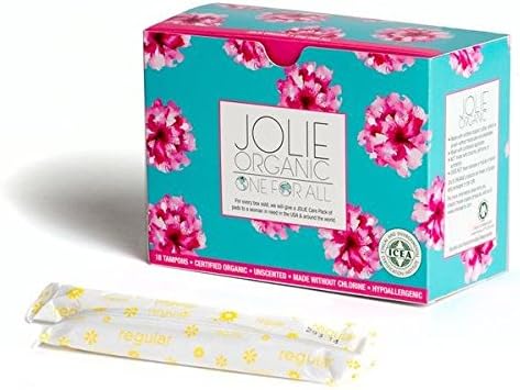 JOLIE ORGANIC Tampons with Applicator - 18 Regular - Pink & Turquoise Boxโฆ