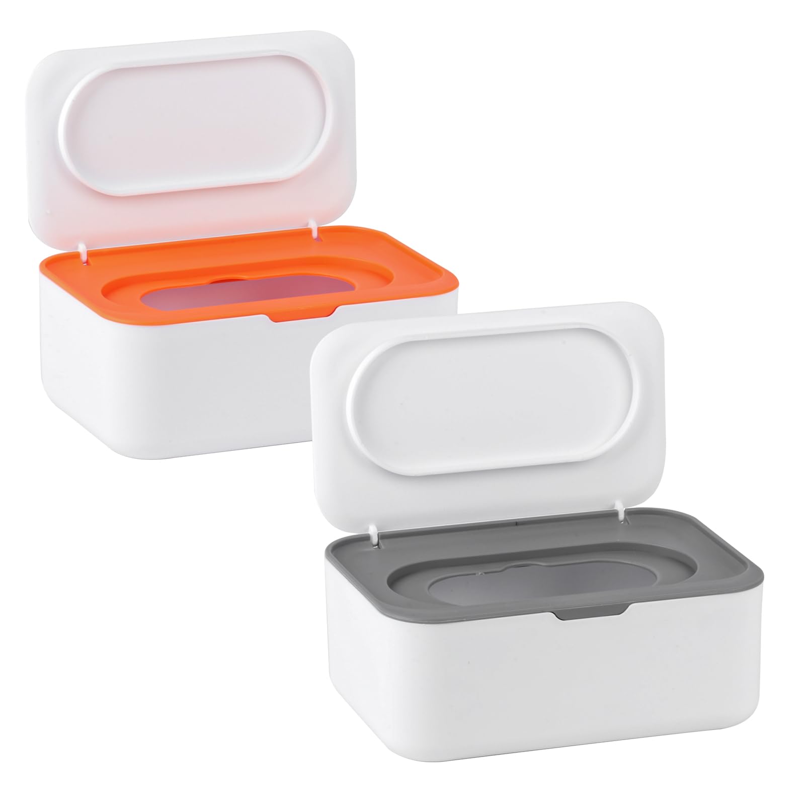 Pack of 2 Wet Wipes Dispenser Box, Plastic Wet Wipes Dispenser for Baby & Toilet Use, Moist Toilet Paper Storage Box, Napkin Holder for Home, Travel, Nursery