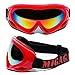 MIGAGA UV Protection Ski Goggles Adjustable Portable Motorcycle Bicycle Goggles Dustproof Scratch-Resistant CS Army Tactical Military Goggles Windproof Snowmobile Eyewear Outdoor Riding Glasses (Red)