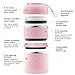 Stainless Steel Food Containers-Stacking 2 Tier Vacuum Lunch Box/Food Carrier/Bento/Food Container (Pink)