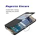 MTRONX Phone Case for Samsung GalaxyS6, S6, Window View Magnetic Closure Twill PU Leather Ultra Folio Flip Slim Case Cover - Black(MG1-BK)