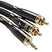 SKW Audiophile Ultra-high Purity Copper Audio Cable 3.5mm Male to 2 RCA Male Audio Auxiliary Stereo Y Splitter Adapter Cable 3.2ft/1M