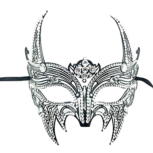 New Wolverine Men & Women Unisex Mask Laser Cut Venetian Halloween Masquerade Mask Costume Extravagant Inspire Design (BK W/ ALL DIAMOND AROUND)