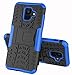 Yiakeng Compatible for Samsung Galaxy A6 Case, Dual Layer Shockproof Wallet Slim Protective with Kickstand Hard Phone Case Cover for Samsung Galaxy A6 2018(Blue)
