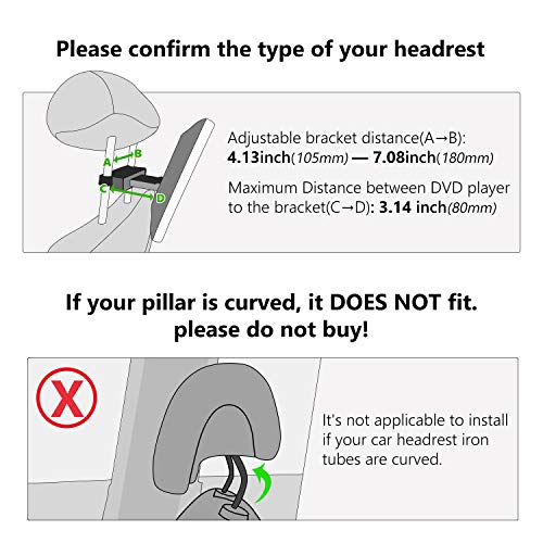 Eonon Headrest DVD Player Car DVD Player 11.6 Inch 1080P HD Digital Multimedia Monitor Super-Thin Car Headrest DVD Player, Headrest Monitors with HDMI Port and Remote Control USB and SD-C0318