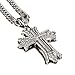 NYUK Mens Hip Hop 18k Real Gold Silver Plated Textured Pendant Necklace Cross Chain