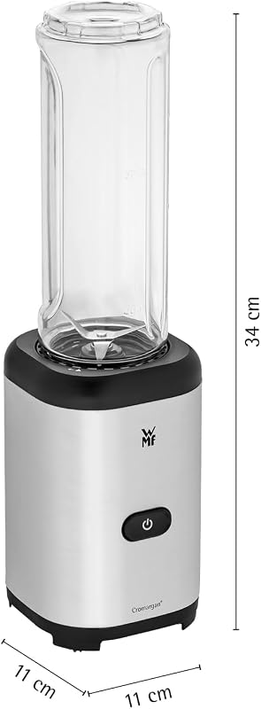 Kult X Mix & Go Mini Smoothie Maker, Standmixer, Blender elektrisch, Shake Mixer 300 Watt Leistung, Tritan-Kunststoff Flasche 600ml, auslaufsicherer Schraubdeckel, rutschfeste Füße, Silber/Schwarz — Foto 8 von 8