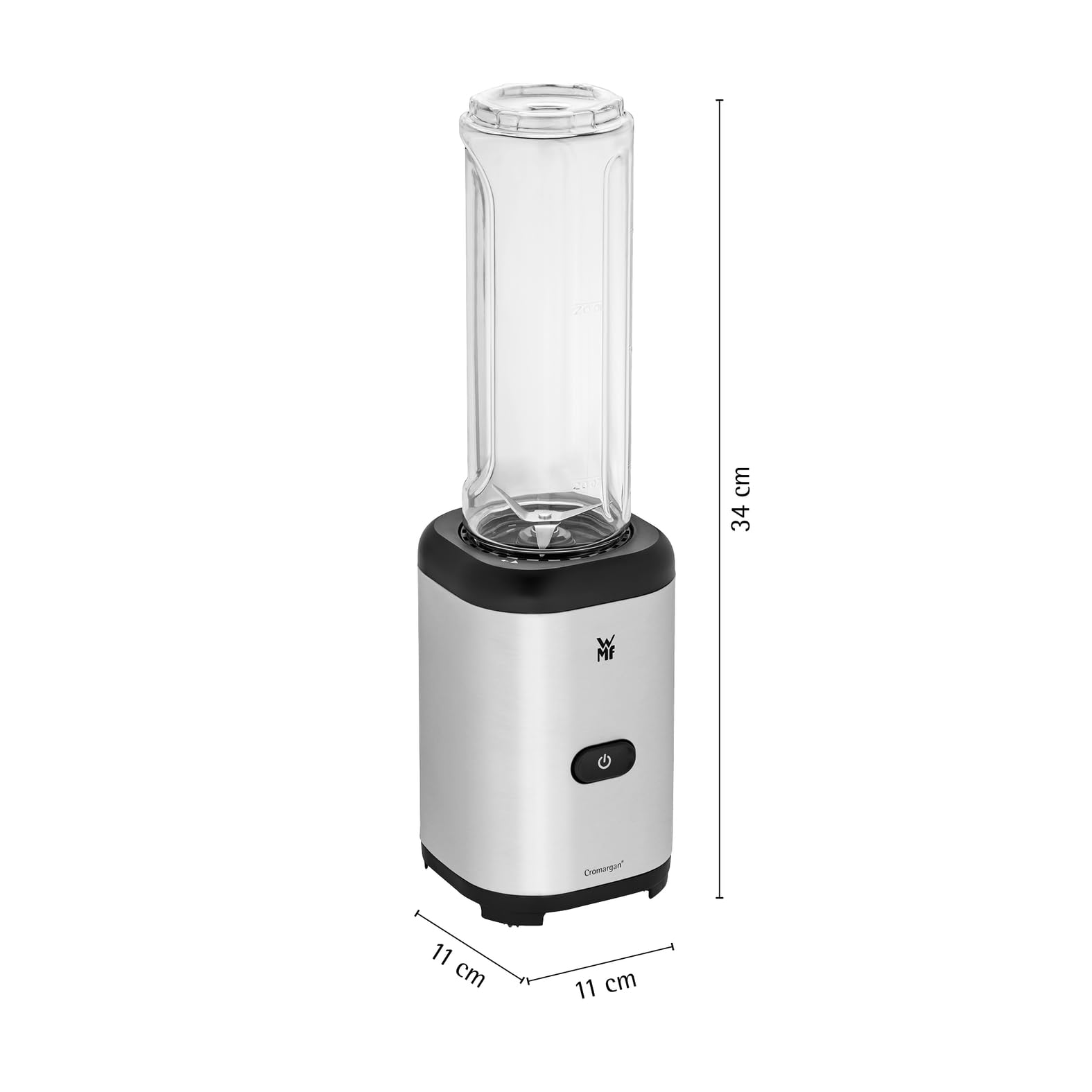 WMF Kult X Mix & Go Mini Smoothie Maker, Standmixer, Blender elektrisch, Shake Mixer 300 Watt Leistung, Tritan-Kunststoff Flasche 600ml, auslaufsicherer Schraubdeckel, rutschfeste Füße, Silber/Schwarz 8