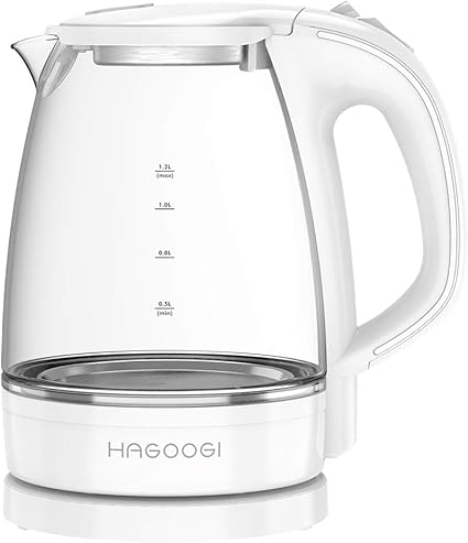 Amazon Hagoogi電気ケトル ガラス ケトル 1 2l 耐熱ガラス 沸騰自動off機能 空焚き防止機能 湯沸かしケトル Pse認証済み ホワイト Hagoogi 電気ケトル 通販