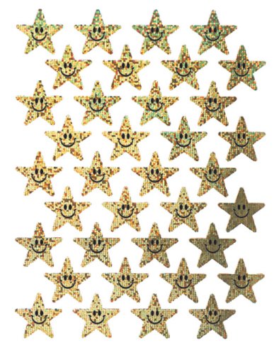 Eureka Smiling Stars Stickers, Gold