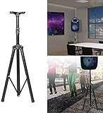 GPCT Universal Heavy Duty Adjustable PA Speaker Tripod Stand. Non Slip, Corrosion Resistant, Holds Up To 60KG/132LBS. Easy Storage, 4 Different Heights DJ PA Speaker Stand- Black