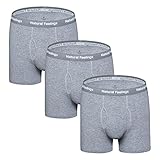 Mens Underwear Boxer Briefs Gray Long Leg Boxer Briefs Pack 3 with Fly S/M/L/XL/XXL