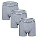 Mens Underwear Boxer Briefs Gray Long Leg Boxer Briefs Pack 3 with Fly M/L/XL