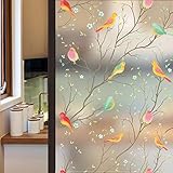Coavas Privacy Window Film Opaque Non-Adhesive Frosted Bird Window Film Decorative Glass Film Static Cling Film Bird Window Stickers for GF-WF-90-2B Home Office 35In. by 78.7In. (90 x 200Cm)
