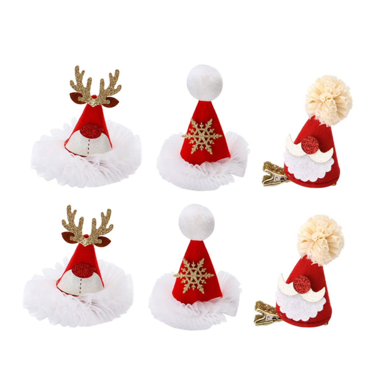 FRCOLOR 6pcs Christmas Party Favor Santa Hat Barrette Christmas Party Supplies s Hat Hair Clip Small Hair Clips Red Hair Barrettes s Barrettes Caps Miss Girl