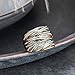 Mytys 2 Tone Intertwined Crossover Statement Ring Fashion Band Rings for Women Men Gold Silver Plated 18mm Wide