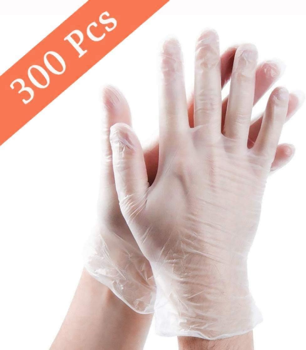 300 Pack Disposable Clear Plastic Gloves,Plastic Disposable Food Prep