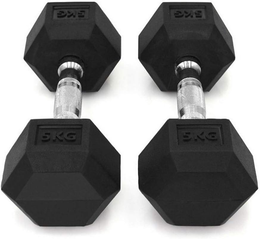 AILI Dumbbell Dumbbells 15 Kg Hexagon Fixed Dumbbell Rubber Sleeve Dumbbell Fitness Bodybuilding Dumbbell Single Dumbbell Dumbbells Exercise & Fitness