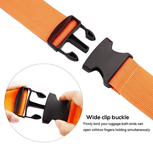 Luggage Straps Suitcase Belts Travel Accessories Bag Straps 2 PACK (Fluorescence Green) - Thumbnail 3