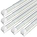 (Pack of 8) FTUBET LED Shop Light, 8FT 120W 13000LM 6000K, Cold White, V Shape, Clear Cover, Hight Output, Linkable Shop Lights, T8 LED Tube Lights, LED Shop Lights for Garage 8 Foot with Plug,