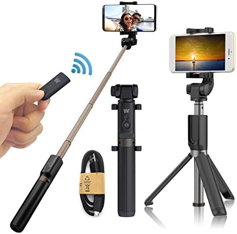 Selfie Stick,Wisdorigin Bluetooth Selfie Stick for iPhone X 8 8 Plus 7, 6s, 6, 6 Plus Android Samsung Galaxy all Cellphones with Foldable Tripod Stand and Remote Shutter Control(black)