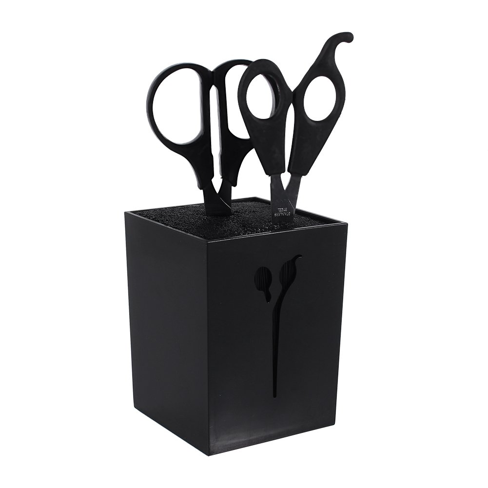 Professional Salon Scissors Holder Hairdressing Barber Combs Clamps Stand Container Scissors Storage Box Stylish Organizers (Color : Black)