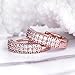 GULICX Party Jewelry Cubic Zirconia Round Huggie Hoop Earrings 20MM Rose Gold Plated Brass