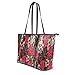 InterestPrint Skull and Flowers Women's Leather Tote Shoulder Bags Handbags