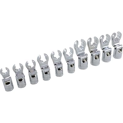 Dynamic Tools D010028 3/8" Drive Metric Flare Nut Socket Set (10 Piece), 10mm to 19mm