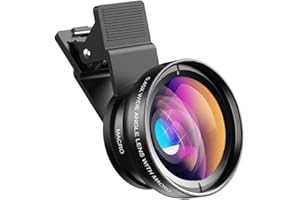 APEXEL Universal Phone Cameras Lens Kit 0.45X Wide Angle Lens 140°+ 12.5X Macro Lens Clip-on iPhone Lens for iPhone 8 7 6 Plu