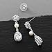 Mariell Handmade Freshwater Pearl Bridal Wedding Earrings with Round CZ Halos and Pear-Shaped Teardrops