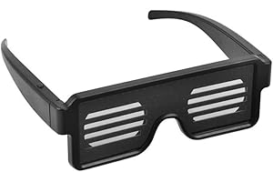 12VMONSTER BLUE LED Flash Glasses 8 Adjustable Patterns Luminous Flashing Shades Eye Wear For Birthday Party Corporate Events Raves Music Festivals Nightclubs Concerts Weddings Dancing Group Fitness Great Gift