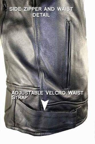 Xelement B9119 Mens Frenzy Black Armored Leather Motorcycle Jacket