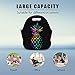 AOTIGO Pineapple Colorful Neoprene Lunch Bag Insulated Lunch Box Waterproof Tote Bag with Zipper for Kids Boys Girls Women Men