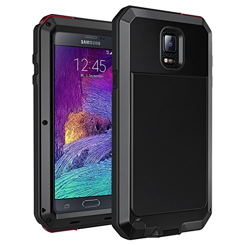 seacosmo Case Compatible Galaxy Note 4, Full Body Protective Cover, Military Grade Rugged Heavy Duty Shell, Shockproof Drop Resistant Defender, Black