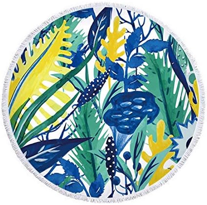 WAVENI Microfiber Round Beach Towel Round Blanket Circle Tablecloth or Table Cover (Color : 3)