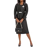 Women's 3 Piece Church Suits for Formal Occasions with Handmade Diamond Buckle Elegant Dress Business Sets