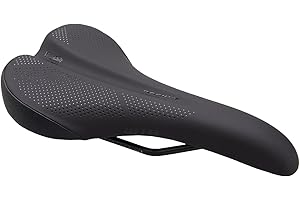 WTB Rocket Black E Bike Saddle, Medium or Wide Sizes, Thick Padding, Contoured Whale-Tail Design for Comfort & Power, Microfiber Cover, Ideal Electric Bike Saddle for Trail Riding