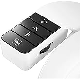 Bidet Attachment for Toilet, Retractable Self Cleaning Cold Water Bidets for Existing Toilets, Bidet Toilet Seat Attachment with Pressure Controls, Bidet Attachment for Frontal & Rear Wash, Black