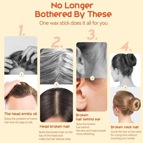 Hair Wax Stick for Kids Styling, 2-in-1 Design with Built-in Comb for Children Hair Styling Gel, Moisturizing, Natural Ingredients Refreshing and Non-Greasy, Easy to Styling