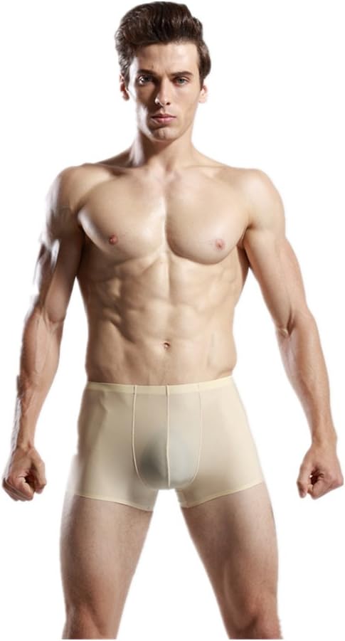 nod gogo New Material Ice Silk Sexy Men Boxers Super Smooth and Breathable Four Corner Underwear