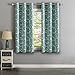 H.VERSAILTEX Traditional Window Drapes Aqua Floral Country Style Pattern Thermal Insulated Blackout Curtain for Living Room Nickel Grommet Window Treatment Panel, W40 x L63 inch, Sold Individually