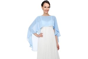 Pukguro Sheer Shawls and Wraps for Evening Dresses Chiffon Capes for Women Soft Wedding Cover Up