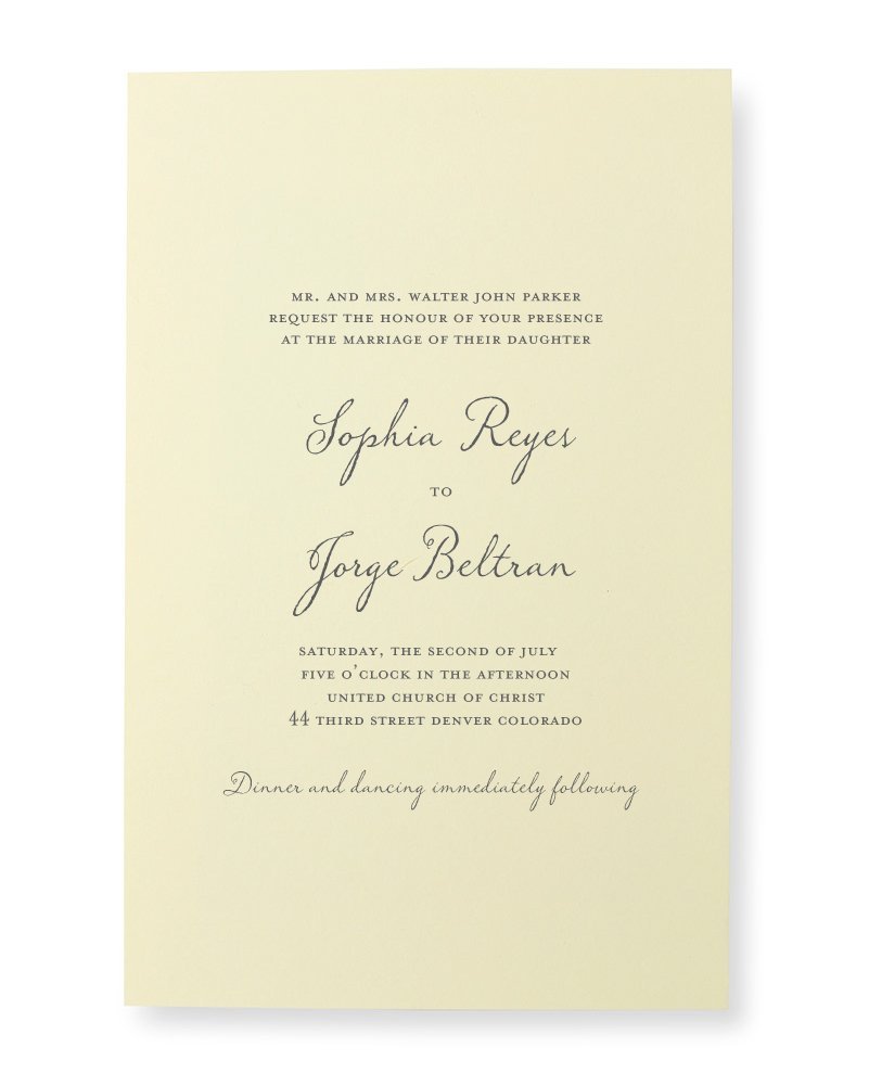 Gartner Studios Simple Ivory Print At Home Wedding Invitation Set 5.5 x 8.5 Inches (100 Pieces) with Envelopes (76039)