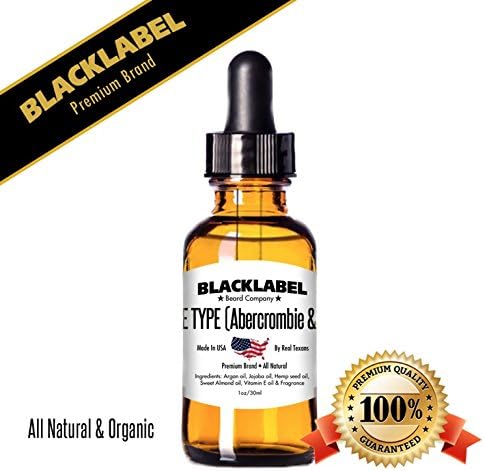 Blacklabel Beard Company Premium Cologne Fierce (Abercrombie & Fitch) Type Beard Oil Handmade in the USA Leave-In Conditioner for Beard Moustache & Face 100% Natural & Organic 1 fl. oz Made by Texans
