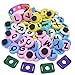 XHAOYEAHX 130 Croc Shoe Charms of Yellow/Green/White/Blue/Pink Letters For Clog Shoes & Wristband + 4Pcs Shoe Lace Adapter + 1Pcs 7.08in Silicone Bracelet